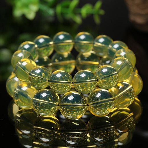 Flying Goose Dominican 5A Purified Blue Amber Bracelet Natural Buddha Beads Amber Round Beads Single Circle Men and Women Picture Color Collection 22mm (Boys)