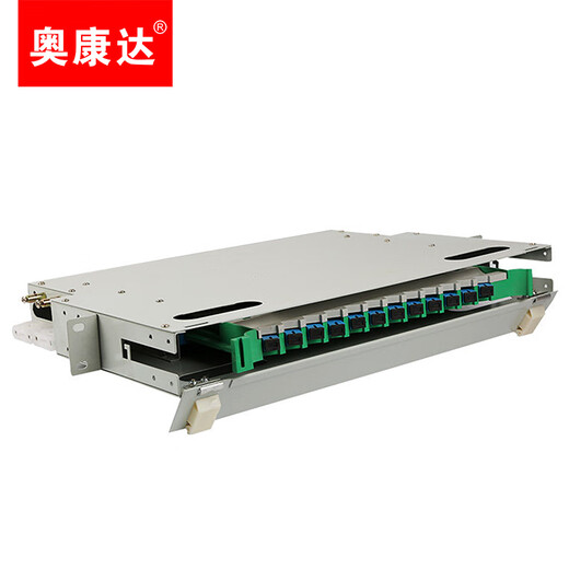 奥康达 电信级SC FC LC ODF光纤配线架单模加厚抽拉式机架式熔纤盘终端盒熔接盘光纤法兰盘 12153 SC12芯12口ODF光纤配线架