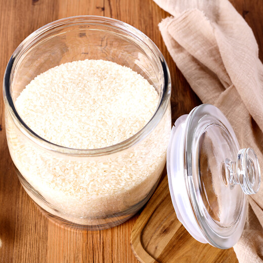 BestHA rice bucket food grade special lead-free glass insect-proof rice storage tank kitchen storage moisture-proof rice storage container 8Jin Jin equals 0.5 kg