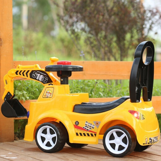 MAIGEMENG children's electric excavator can sit and ride large children's excavator children's excavator toy car baby standard sliding version [light music]