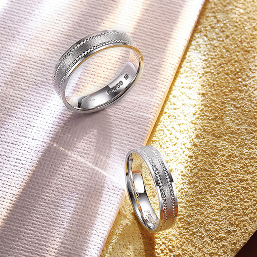 Pt.Charm platinum ring platinum couple ring wedding engagement ring pt950 frosted simple morning and evening wedding ring ring if not in stock can be customized, take 6g as an example