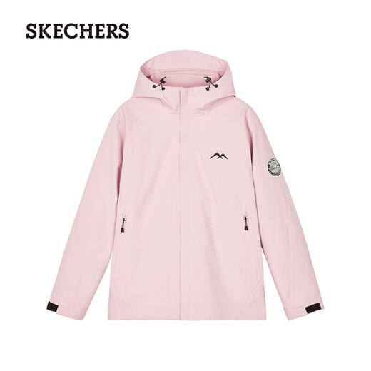 Skechers Rubik's Cube series men's and women's three-in-one polar fleece jacket jacket L424W168 gray pink/01NX/women's M