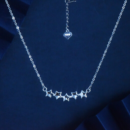 Pt.Charm new product pt950 platinum set chain star pendant women's platinum clavicle chain necklace as a gift for the goddess, ready stock 5.7-5.8g, set chain length is about 43+3cm
