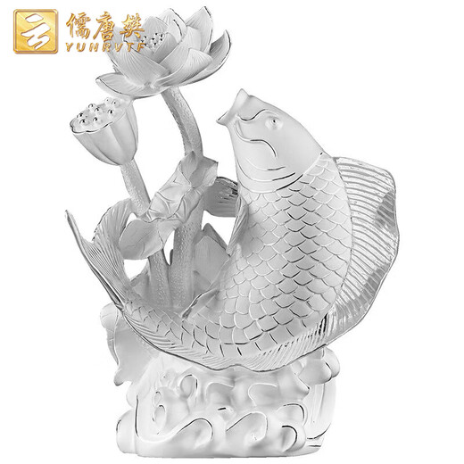 Yunru Tang Fanzu Yin 999 Ornamentos de pescado de loto Home Stiving Room Decoración de la oficina Compañía de manualidades de la Reunión Anual Reunión Anual de Lotus Fish 350*220*395 mm