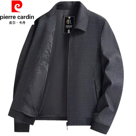 皮尔卡丹（pierre cardin）中老年夹克男爸爸春秋款外套老年人爷爷父亲秋装K休闲 826翻领深咖色【春秋款】 4XL 195:建议175-200斤