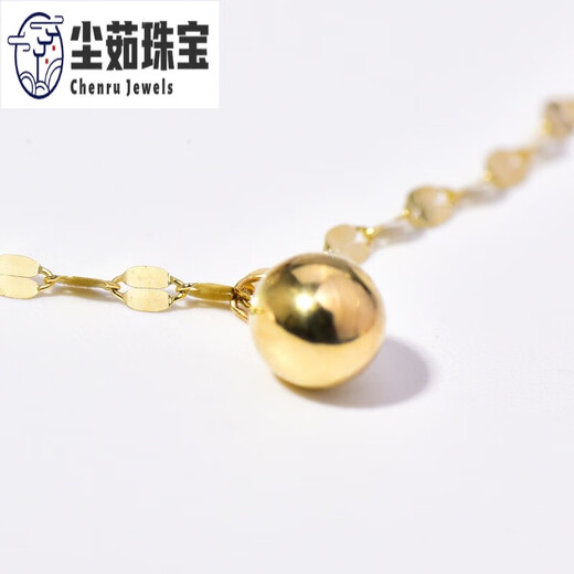 Chenruhui Orchid k gold 14k gold gold anklet 10k gold ball transfer bead pendant leaf anklet jewelry women's Valentine's Day love