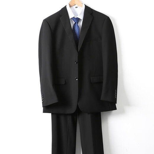 Cszxx large size suit men's suit plus fat plus fat man business wedding wedding work interview professional formal wear two-piece set black 3XL suitable for 160-180Jin Jin is equal to 0.5 kg