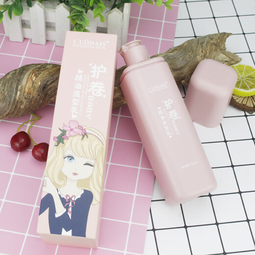 Luo Dai Shi Elastane Essential Oil Styling Cream Volumizing and Fluffy Shaping Protector after Perm Hair Moisturizing and Brushing Spring Element Curly Styling Elastin 300ml (2 bottles)