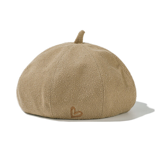 Jimmy Leaf Beret Hat Women's Autumn and Winter New Solid Color Painter Hat Literary Painter Hat Woolen British Black One Size M (56-58cm)