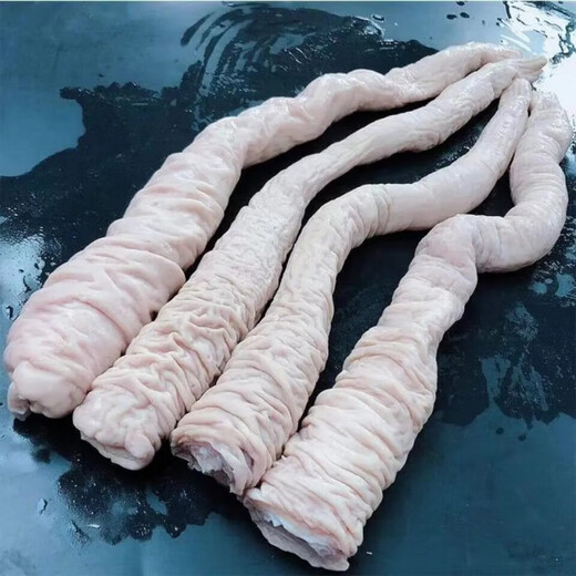 Clean, no-wash pig intestines, frozen high-quality fresh, oil-free pig intestines, chilled, high-quality large intestines, two plates, 10Jin, Jin is equal to 0.5kg, packed