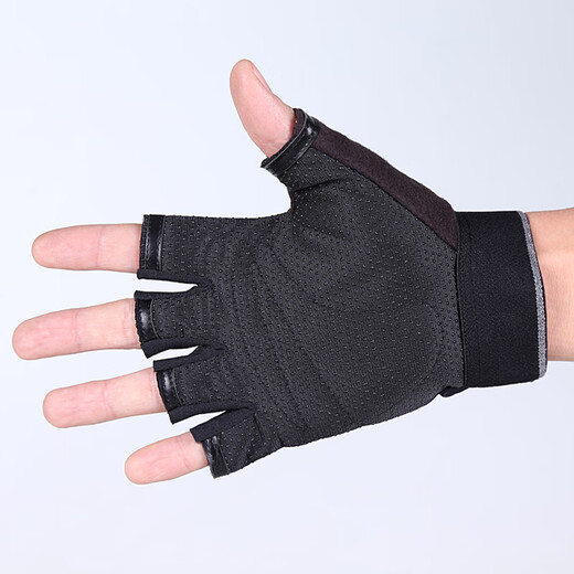 Shengdanmei winter half-finger fitness gloves men's dumbbell equipment driving training sun protection anti-skid finger leakage half-cut breathable thin protective sports mountaineering cycling autumn and winter fishing outdoor tactical gloves black one size