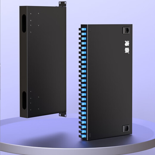 海奈 FCSCSTLC12口24口纤终端盒1U机架式单模多模满配12芯熔接配线光缆盒电信级加厚含尾纤 LC48芯单模满配含尾纤法兰1U机架式