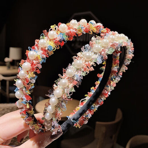 Chuxiang (CHUXIANG) children's headband little girl's cute hair accessories new hairpin girl's anti-slip headband baby does not hurt hair headwear pearl lace 3-piece set A11-303