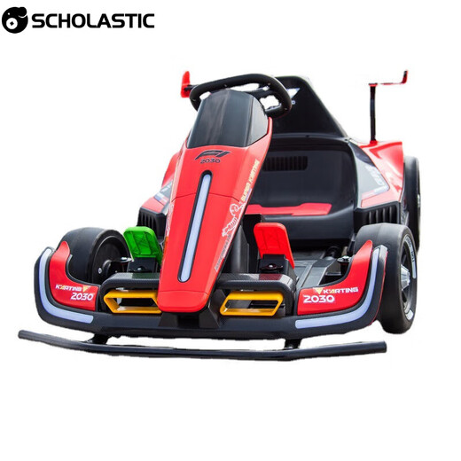 SCHOLASTIC children's go-kart electric drifting toy car can sit children and adults parent-child car remote control four-wheel stroller red