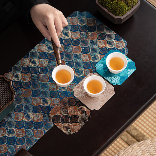 Su's Ceramic Kung Fu Tea Coasters, National Trendy Taiwan Brocade Coasters, 8 Pack 9*9cmJ0609