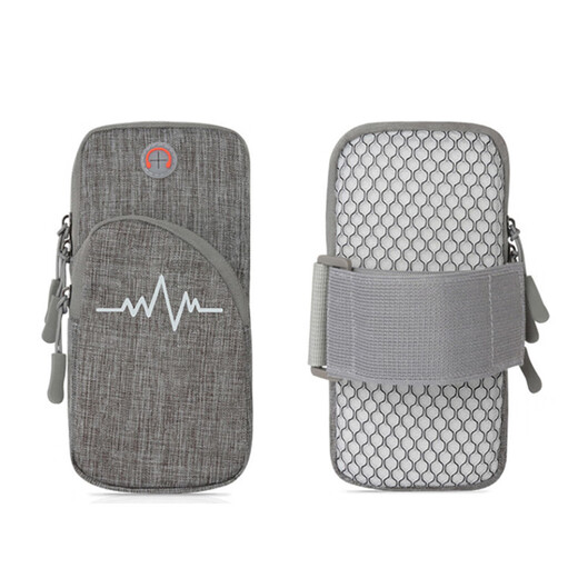 BOSTANTEN running mobile phone arm bag for men and women fitness outdoor night running mobile phone wrist bag gray large capacity - can hold 6.5-inch mobile phone