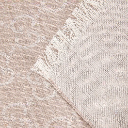 GUCCI Gucci scarf women's double G printed wool scarf beige 165904 3G646 9500