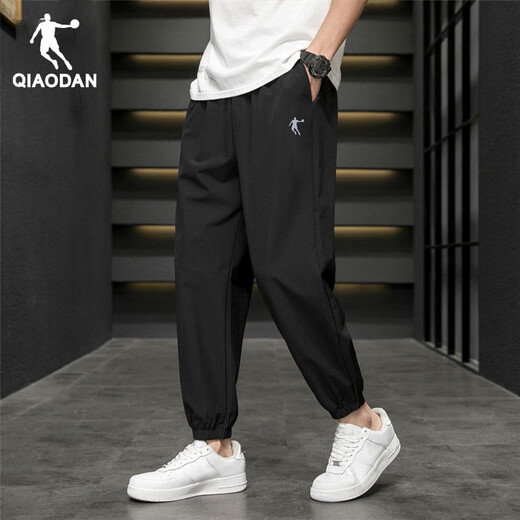 Jordan Sports Pants Men's 2025 Autumn New Quick-Drying Woven Loose Leg Casual Pants Basketball Running Guard Pants Men Black L/175