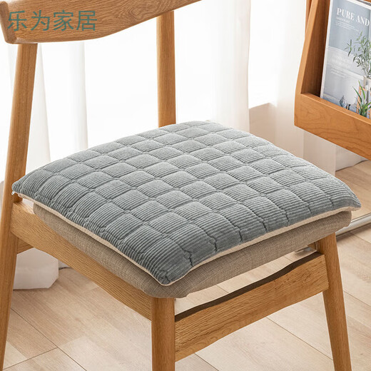 Qiaorui thickened cushion soft butt cushion office student classroom dormitory stool butt chair cushion car seat cushion corduroy gray non-slip bottom + strap 35*35cm*thick about 4cm suitable for student chairs