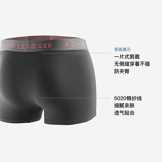 Lee men's underwear men's pure cotton boxer briefs 10A antibacterial anti-mite four-corner boys' shorts