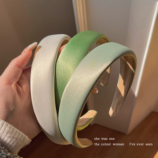 Morning Star 2025 New Autumn and Winter High-end Headband Women's Face Wash Pressing Hair High Skull Headband Hair Accessory Hairpin Headband Hair Bundle Milky White