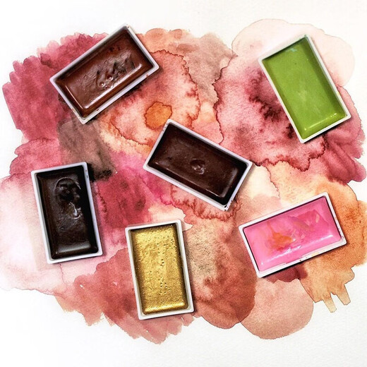 Wu Zhu (KURETAKE) Yancai Danmei single solid watercolor pigment professional art beginner student with Chinese painting pigment ink painting ancient style and style ocher color MC21-46