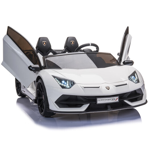 Haolaixi Lamborghini children's electric car four-wheeled children's sports car male and female two-seater baby remote control toy car yellow top version upgraded version