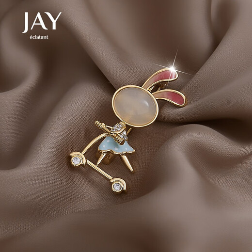 Jay Rabbit Brooch Women's High-end Corsage Suit Accessories Birthday Gift for Elder Mothers and Mother-in-law