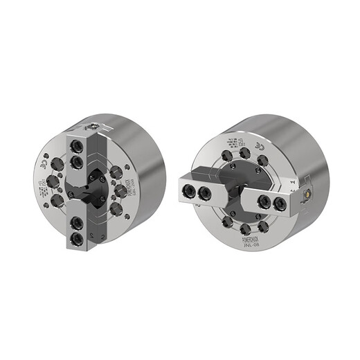 Huili's custom-made standard all-steel body two-claw mid-air solid CNC hydraulic chuck 5 6 8 10 12 inches 4-inch mid-solid two-jaw without flange