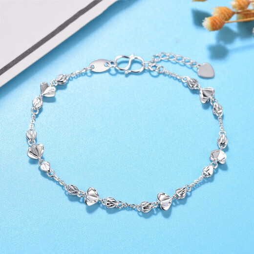 Farcoko brand platinum heart-to-heart bracelet for women PT950 jewelry for girlfriend and wife birthday and Valentine's Day gift PT950 heart-to-heart bracelet free engraving