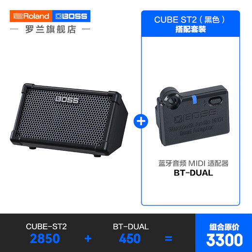 BOSS CUBE-Street II Portable Outdoor Guitar Singing Speaker Electric Wind Instrument Speaker CUBE ST2 Black + Bluetooth Adapter
