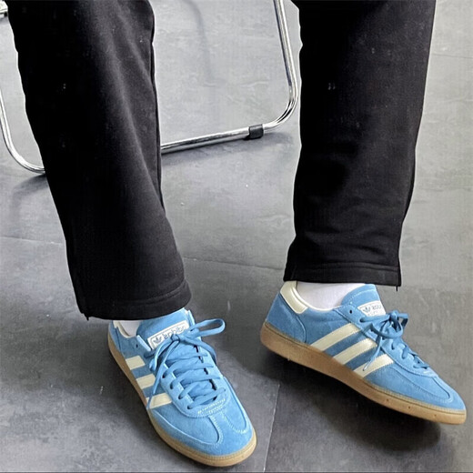 阿迪达斯 （adidas）三叶草休闲鞋男鞋originals Handball春季德训鞋轻便复古低帮板鞋 IG6194蓝色 39