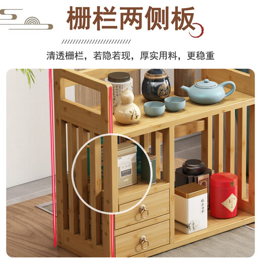 Tao Mengju desktop teapot rack office small Bogu rack tea cup rack tea set storage rack tea room tea table storage rack Chinese style