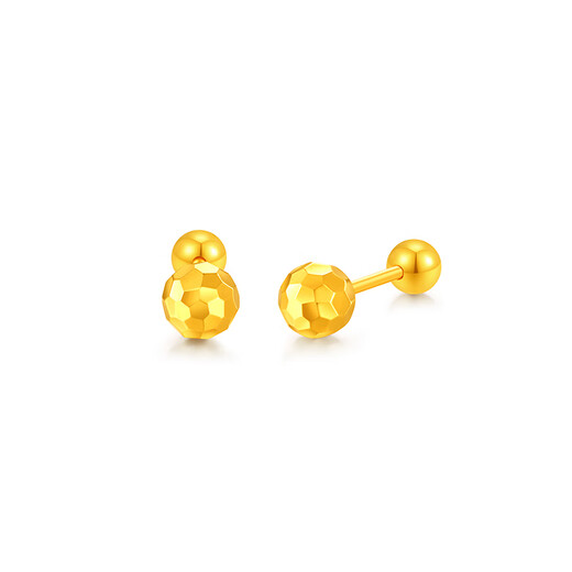 Mengjinyuan 18k gold earrings, laser dragon scales, gold ball screws, ear bone nails, birthday gift for girlfriend