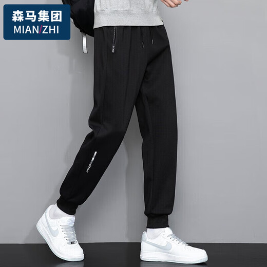Cotton casual pants for men's spring and autumn casual versatile loose straight outdoor sports pants light gray flat mouth L