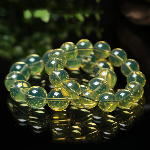 Flying Goose Dominican 5A Purified Blue Amber Bracelet Natural Buddha Beads Amber Round Beads Single Circle Men and Women Picture Color Collection 22mm (Boys)