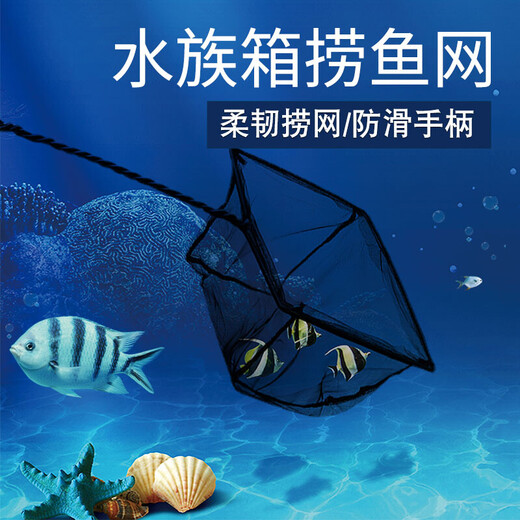 Fish Qilin fish tank fishing net copy fish net bag fishing tool household fishing fishing hand copy net fishing net small net fishing 8cm