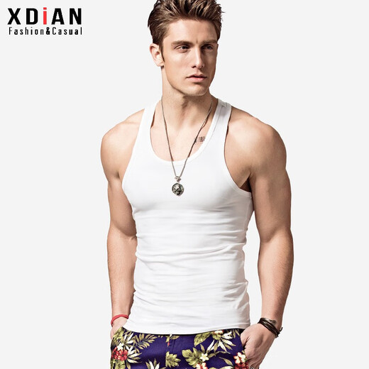 Continue to point I-shaped vest men's summer elastic slim casual fitness tight sports hurdle cotton men's suspender sleeveless waistcoat black XL size 128-138 Jin Jin is equal to 0.5 kg left and right slim fit