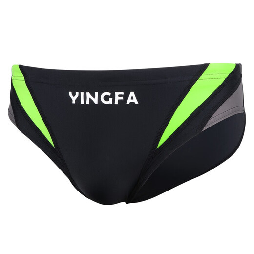 Bañador YINGFA, bañador triangular para hombre Bañador YINGFA, bañador de moda, traje de baño para hombre de talla adulta para entrenamiento y competición, 9617-2 negro (se recomienda combinar el color verde hierba y gris XL, circunferencia de la cintura 74-79 cm