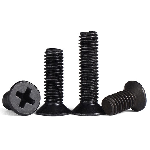 Jinggong grade 4.8 black carbon steel cross countersunk head screws flat head screws flat machine electronic screws bolts M8*20 (50 pcs)