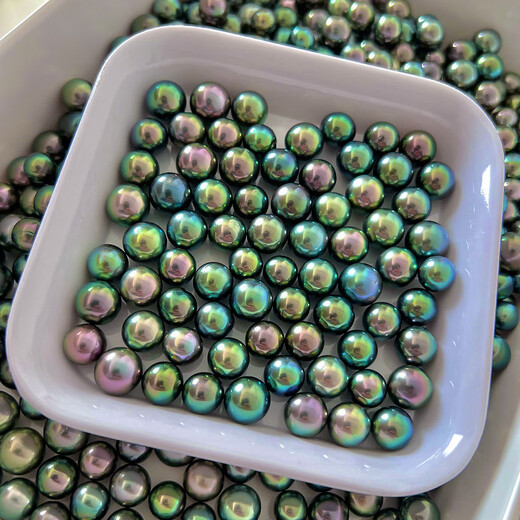 Zhu Peili Tahitian black pearls Tahitian stunning peacock green black pearls loose beads single customized ring pendant live broadcast room ready contact before shooting