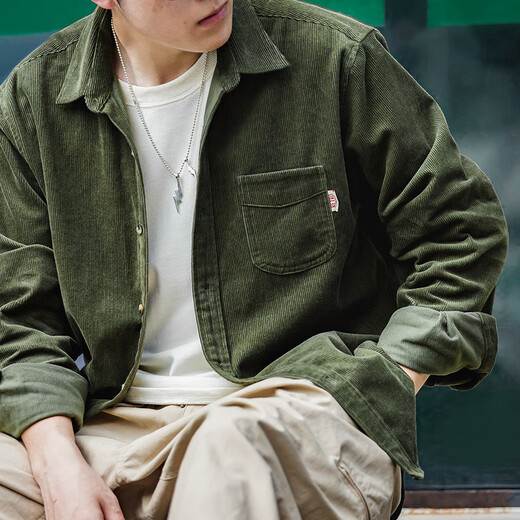 Рабочая одежда Madden, американская повседневная вельветовая рубашка с длинными рукавами из чистого хлопка, многослойная с внутренней курткой, вельветовая рубашка для мужчин, осенняя темно-кофейная XL