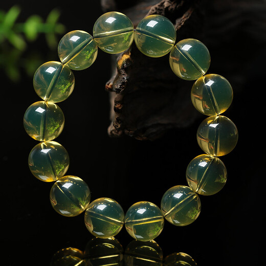 Flying Goose Dominican 5A Purified Blue Amber Bracelet Natural Buddha Beads Amber Round Beads Single Circle Men and Women Picture Color Collection 22mm (Boys)