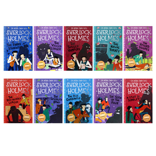Sherlock Holmes, Volume 1, 10-volume set (Sweet Cherry Publishing House), chapter bridge book, primary school extracurricular reading, imported English original
