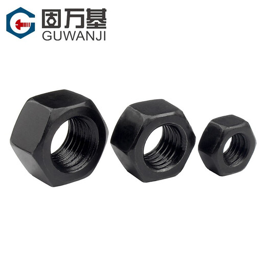 Guwanji grade 8.8 iron black fine thread hexagonal nut fine thread nut fine thread bolt cap screw nut nut cap collection black fine thread grade 8.8 M8x1 50 pieces