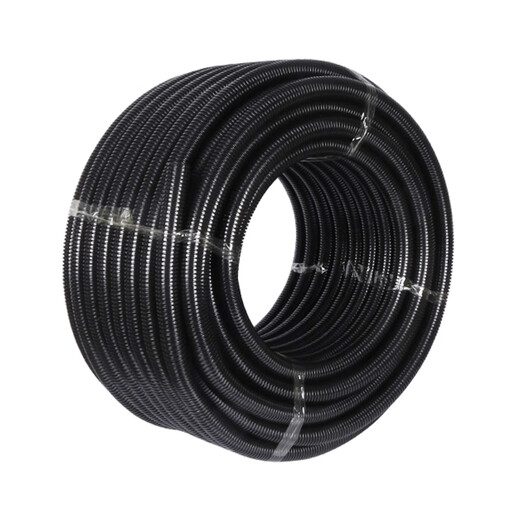 PA nylon plastic corrugated pipe hose PP flame retardant threaded pipe opening threading PE wire and cable protective sleeve pipe thickened AD18.5/100 meters white