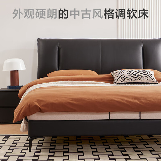 Jingjing Tokyo-made home bedside table, modern light luxury style leather art wrapped large capacity double drawer storage cabinet, bedroom storage cabinet, white