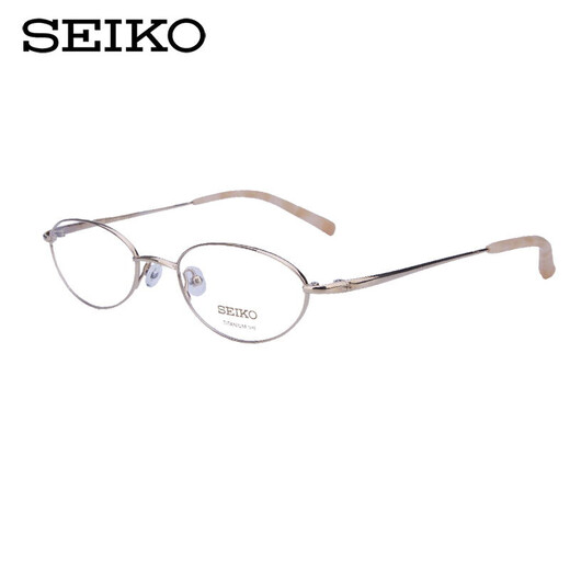 SEIKO LOCESSES Cadre Business Small Frame Titanium Lunes Titres pour femmes Lunes optiques Myopie Lunes Lumières anti-Blue H02027 GOLD ROSE 38 Single Frame (avec boîtier miroir en tissu miroir)