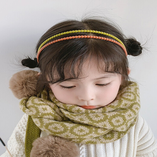 Qingxin children's hair accessories, hairbands, girls' hairpins, high-end, versatile, non-damaging, wavy headbands, non-slip hairpins, F style 3-piece set