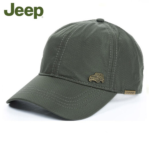 Jeep baseball hat men's spring and autumn peaked cap quick-drying cap four-season hat middle-aged and elderly men's sun protection hat khaki adjustable size